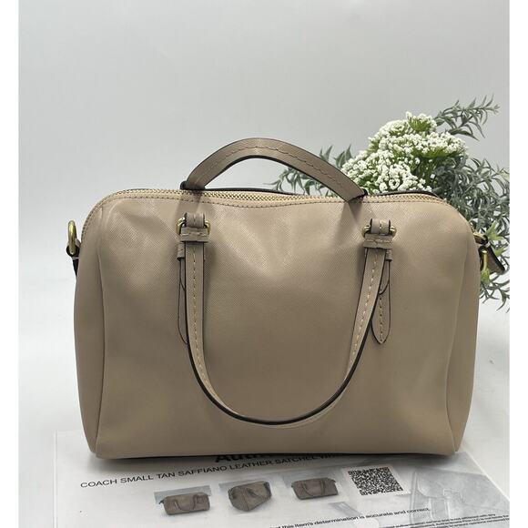 Coach F50430 Authenticated Bennett Mini Satchel,‎ Beige Sand Top Handle Bag - Picture 6 of 15